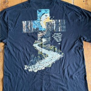 Mentality Black Graphic Tee with Scenic Back Print